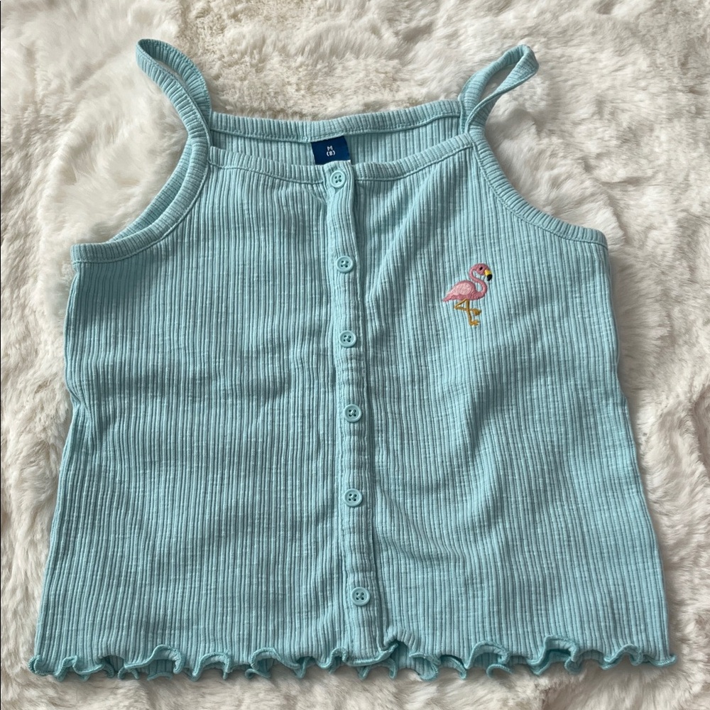 Old Navy Aqua Kids Camisole with Flamingo Detail